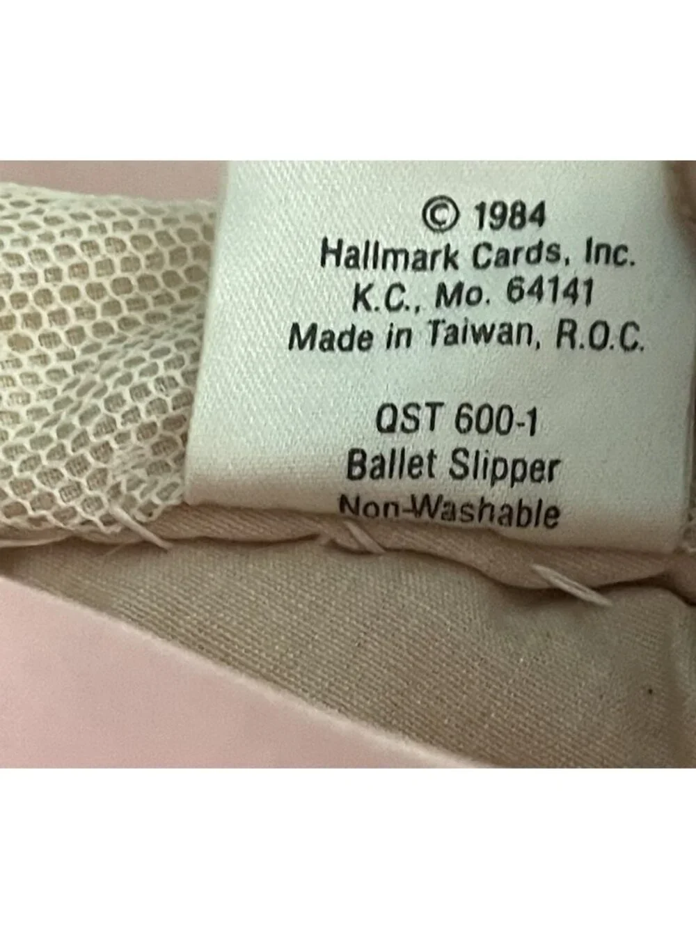 Vintage Hallmark 1984 Ballet Slipper Christmas Stocking Pink 18